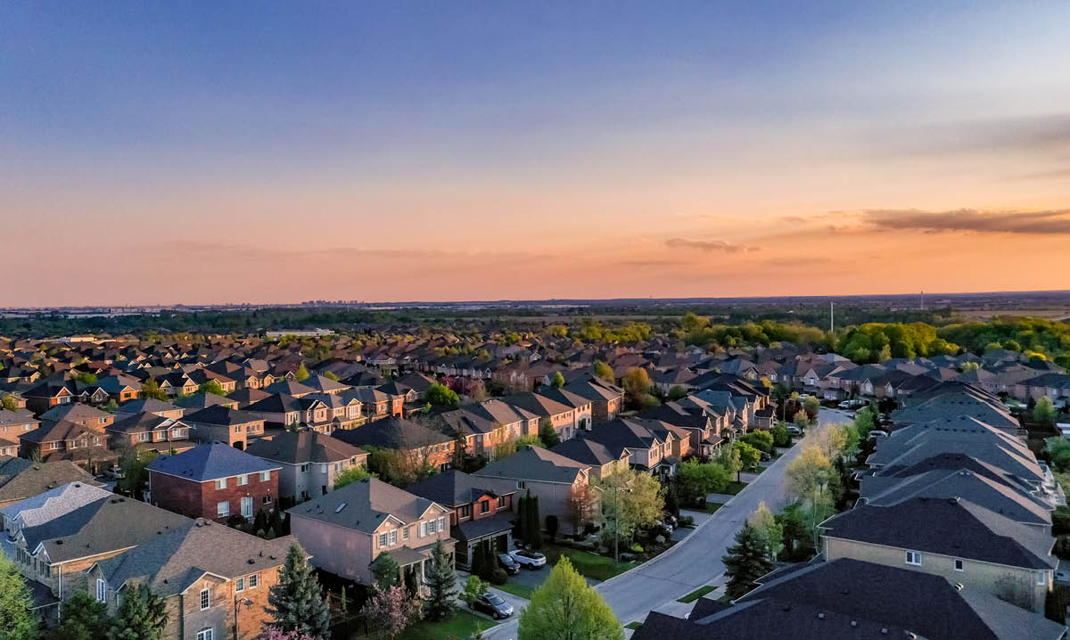 chicago suburbs from above